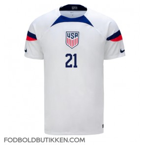 Forenede Stater Timothy Weah #21 Hjemmebanetrøje VM 2022 Kortærmet